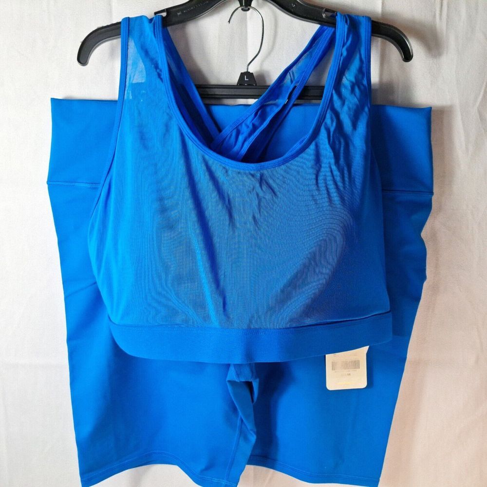 FABLETICS Sports Bra & Shorts 2pc (SET) Womens PLUS Sz 4X (22/24) Cobalt Blue